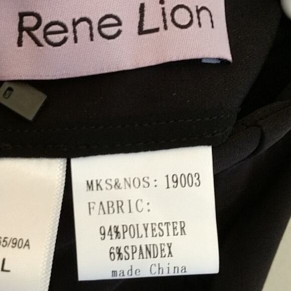 NWT Demure Rene Lion Black Button Front Skirt Career Office Side Vent size XL - Picture 5 of 7